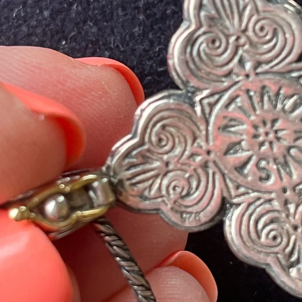 Konstantino Silver and Gold Cross Pendant Necklace - Picture 7 of 8